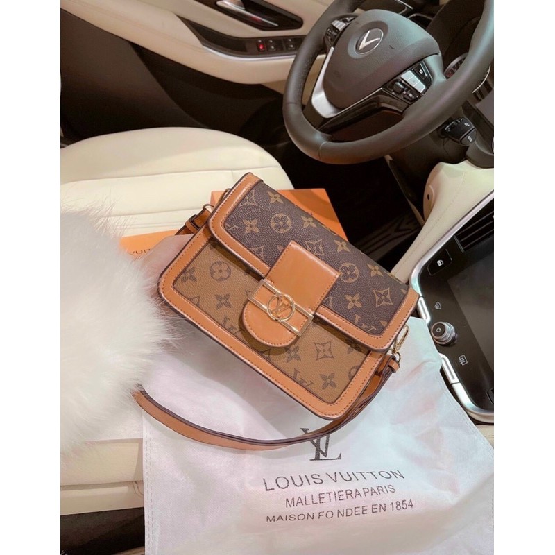 TÚI XÁCH NỮ🔥FREESHIP🔥Túi Đeo Chéo Vl Hoa Nâu Size 20 | BigBuy360 - bigbuy360.vn