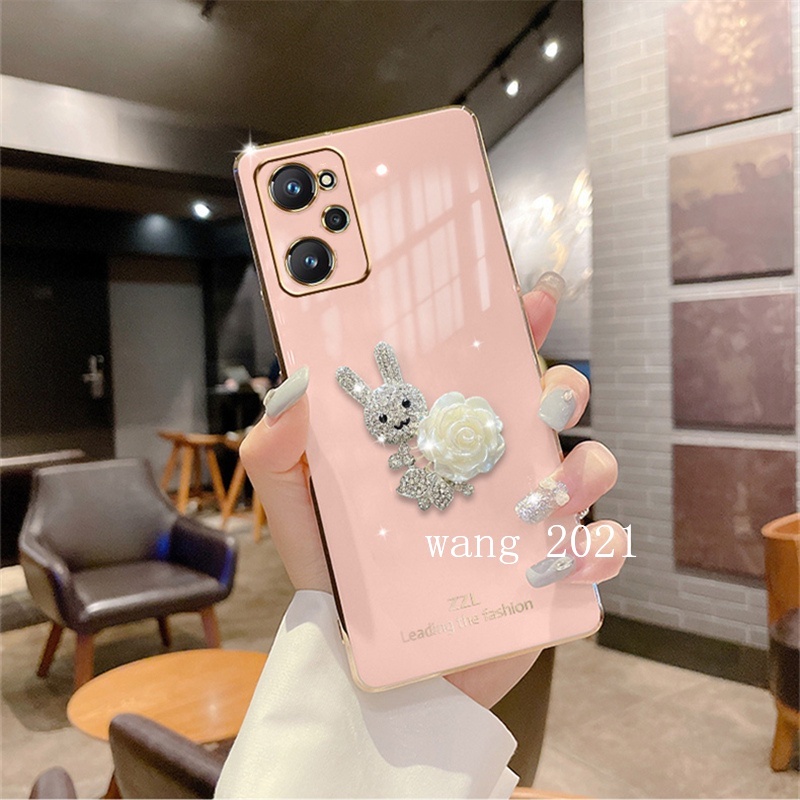 Ốp Điện Thoại Mềm Hình Hoa Trà Đính Đá Sang Trọng Cho Realme C35 / 9 Pro + / 9Pro / 9i 2022