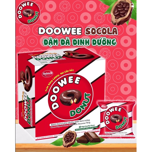 Bánh Donut DOOWEE phủ Phô mai/ Sôcôla/ Dâu/ Cam/ Sữa gói 30g