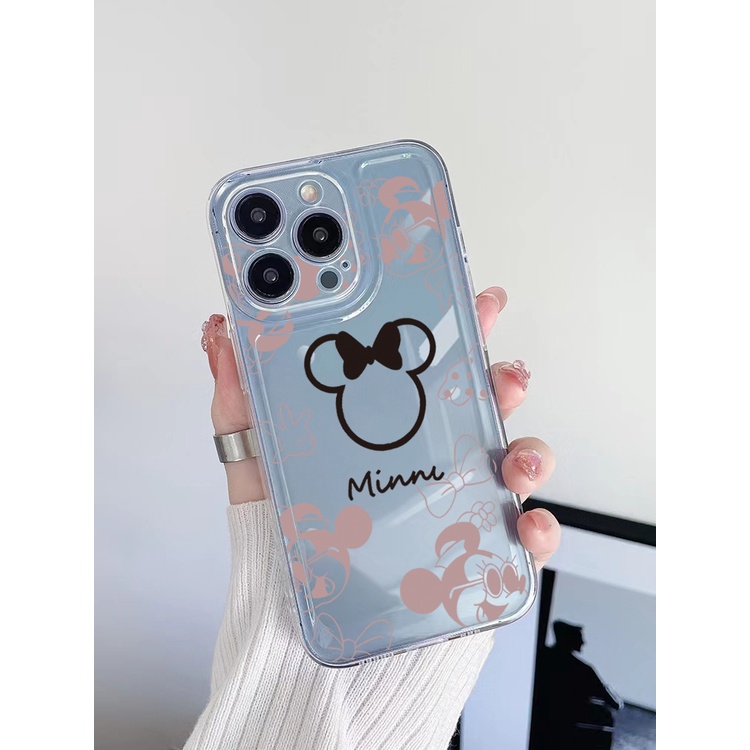 Ốp Điện Thoại TPU Gel Đệm Khí Hình Chuột Mickey Minne Màu Trong Suốt iPhone 13 Pro Max 14 12 iPhone 11 XR 8 7 SE 2022
