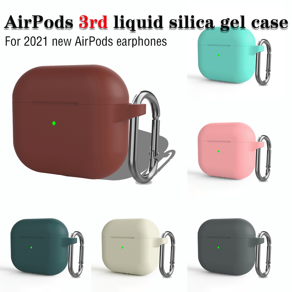 Vỏ Bảo Vệ Hộp Sạc Tai Nghe compatible AirPods 3Th Generation 2021 Apple compatible AirPods 3 3rd Bằng Silicon Màu Trơn