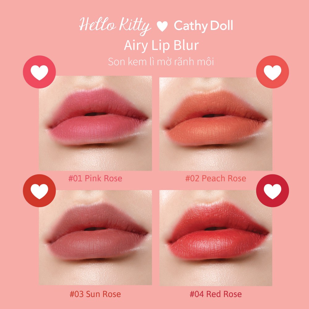 Son Kem Lì Hello Kitty Cathy Doll Airy Lip Blur 4g