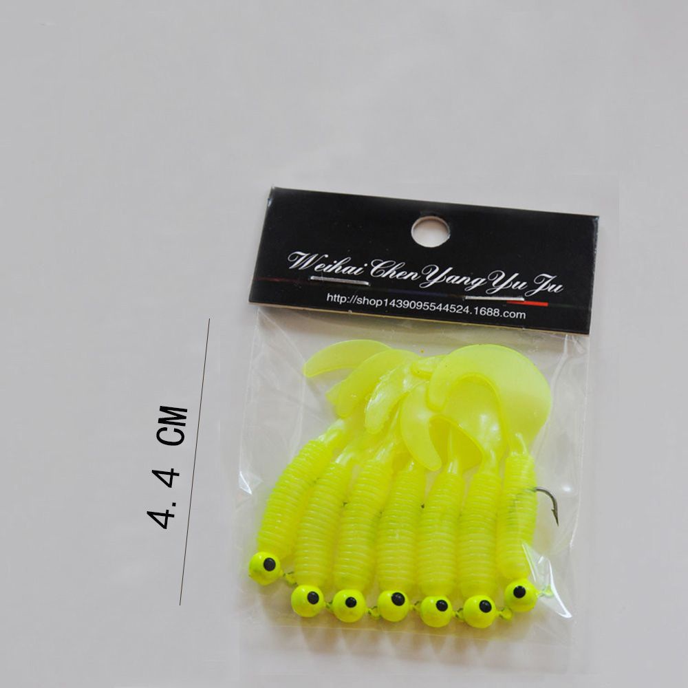 MUVAKO Set 7 mồi câu cá giả bằng cao su mềm 3.2g nhiều màu sắc tuỳ chọn