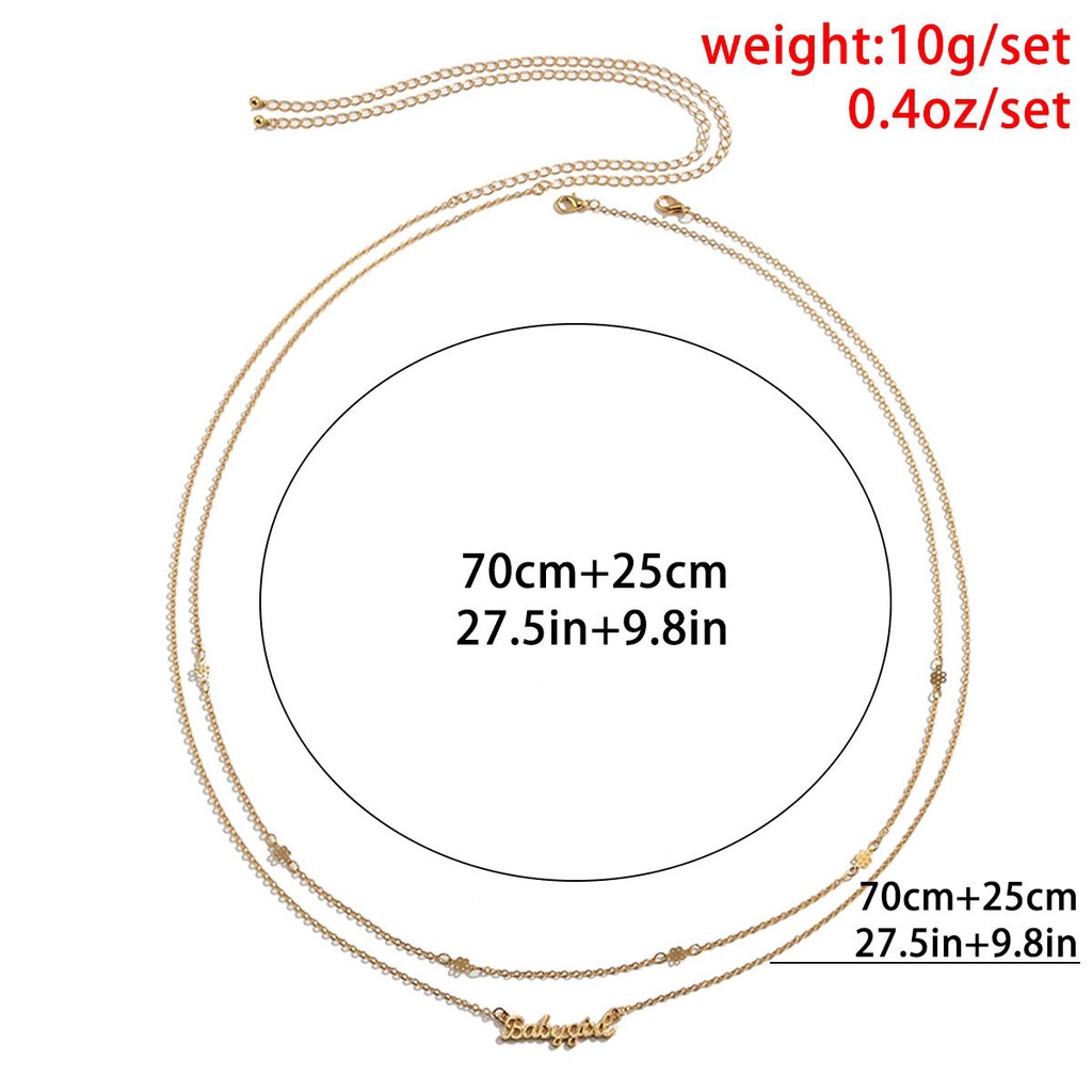 Dây chuyền đeo thắt lưng hai lớp mặt hình chữ cái thời trang quyến rũ cho nữ