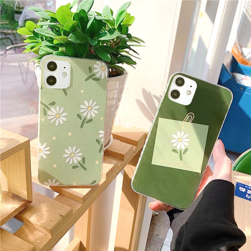 Ốp lưng iphone Green Flower viền trong chống ố 5/5s/6/6plus/6s/6splus/7/7plus/8/8plus/x/xr/xs/11/12/pro/max/plus/promax