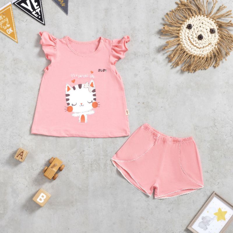 Joyo - Bộ cộc cúc vai mềm mát, bộ cộc cánh tiên điệu đà cho bé