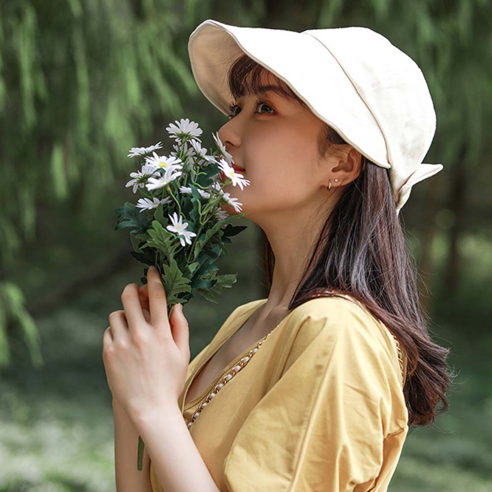 Mũ vành tròn chống tia UV thoáng khí thời trang mùa hè phong cách Hàn Quốc 2 màu tùy chọn
