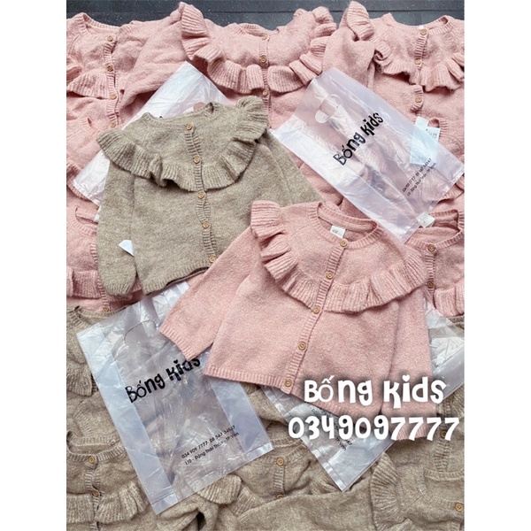 Áo Cardigan Len Bé Gái Nhún Bèo HaM(cắt tag)