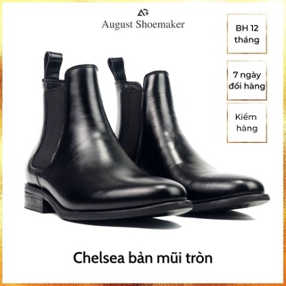 Giày Chelsea boots August AG4D(mũi tròn) da bò nhập khẩu