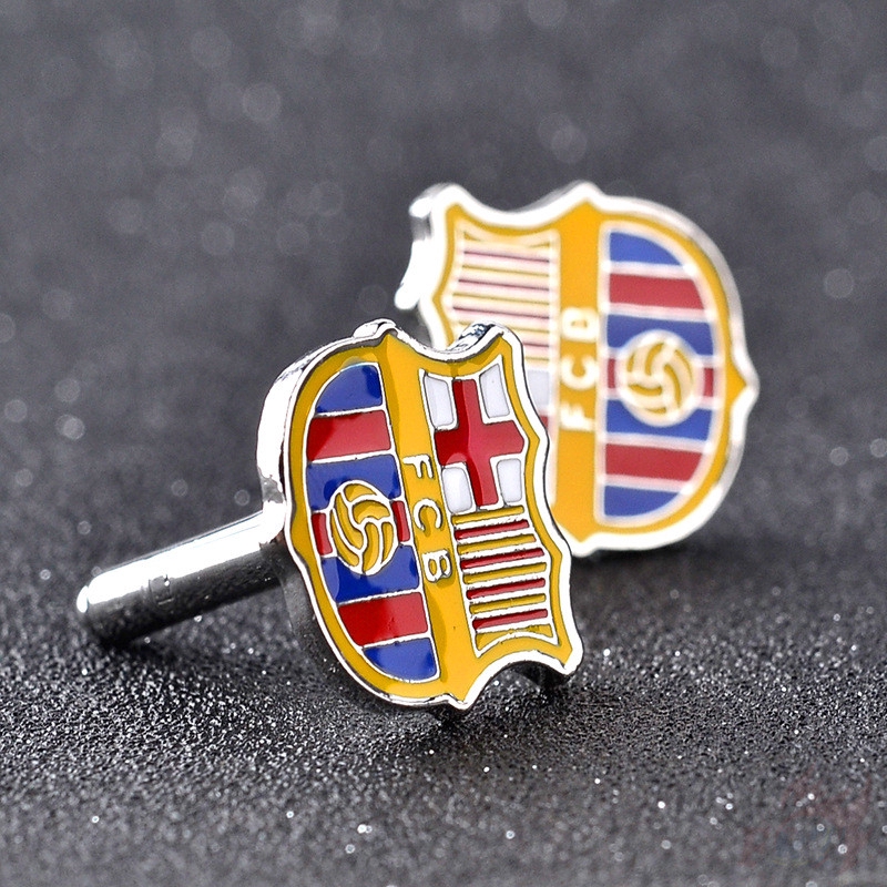 > Ready Stock < ❉ Fútbol Club Barcelona Cuff Button ❉2Pcs/Pair Football Club FCB Shirt Cufflinks