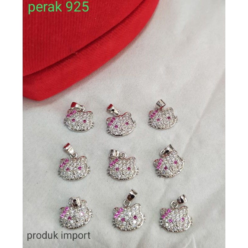 Mặt Dây Chuyền Mạ Bạc 925 Hình Mèo Hello Kitty 38,000 / Pc