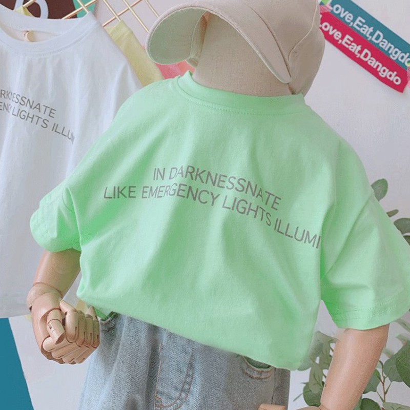 Áo thun tay ngắn in chữ thời trang cho trẻ em