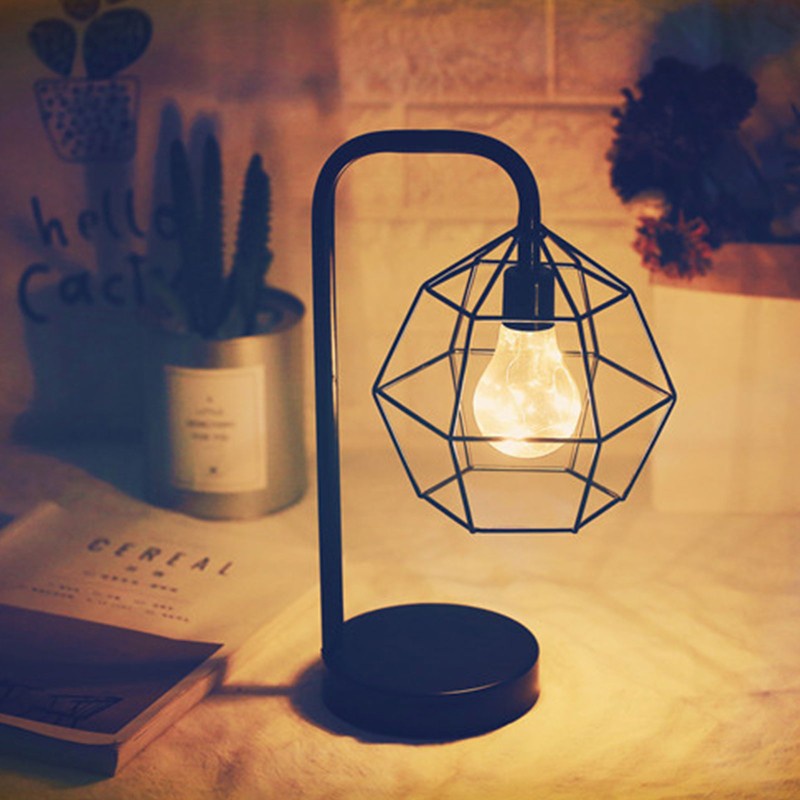 SPMH Minimalist Retro Creative Copper Wire Table Lamp LED Night Light Home Bedroom Decorative Desk Lamp for Decor Lighting