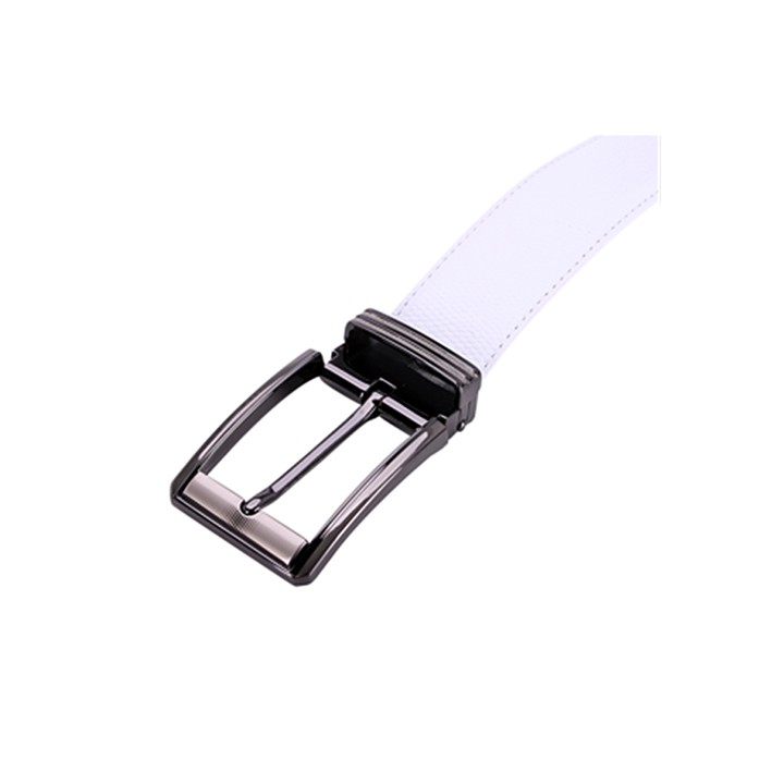 Dây nịt nam da bò Huy Hoàng viền chỉ màu trắng HP4140