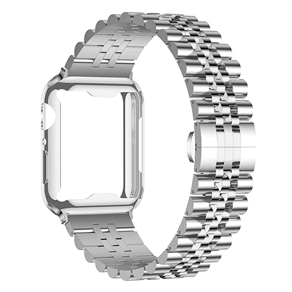 Dây Đeo Inox + TPU Cho Đồng Hồ Thông Minh Apple watch 45mm 44mm 42mm 41mm 40mm 38mm se 7 / 6 / 5 / 4 / 3