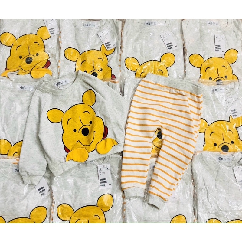Bộ nỉ da cá Mickey -Pooh cho bé trai size từ 10-22 cân