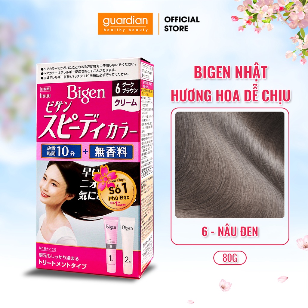 Kem Nhuộm Tóc Bigen Speedy Color Cream #6 Màu Nâu đen 80gr