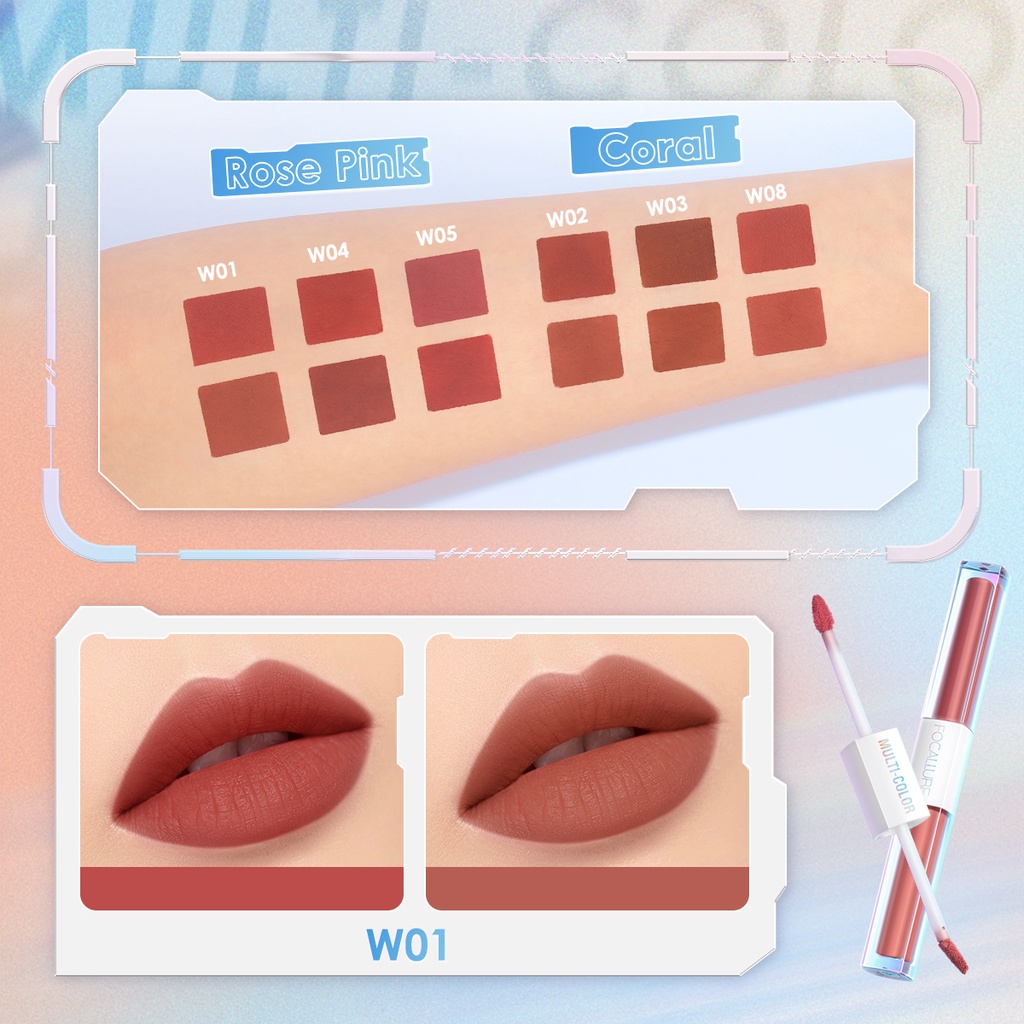 [Hàng mới về] Son môi FOCALLURE tông lì mịn như nhung 2 trong 1 siêu nhẹ không bết dính chống thấm nước 2.4g