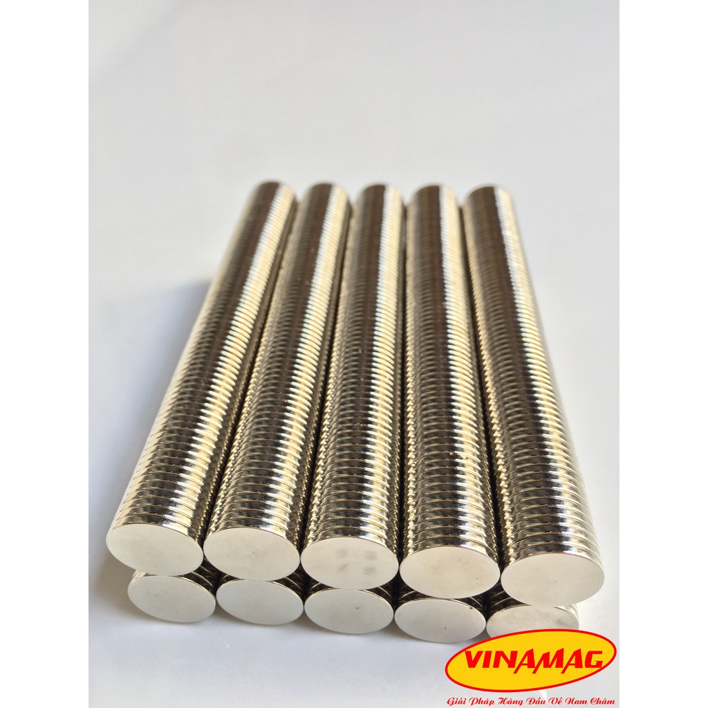 Set 50 Viên 10x1mm nam châm trắng đất hiếm lực từ cực mạnh