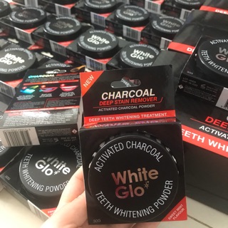 BỘT THAN HOẠT TÍNH TRẮNG RĂNG VÔ CÙNG HIỆU QUẢ WHITE GLO ACTIVATED CHARCOAL TEETH POLISHING PƠDER của úc