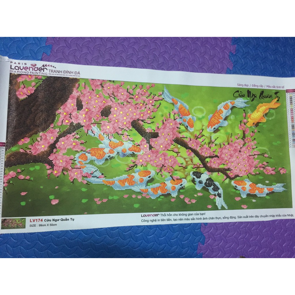 LV174-Cửu ngư quần tụ- 99*50cm