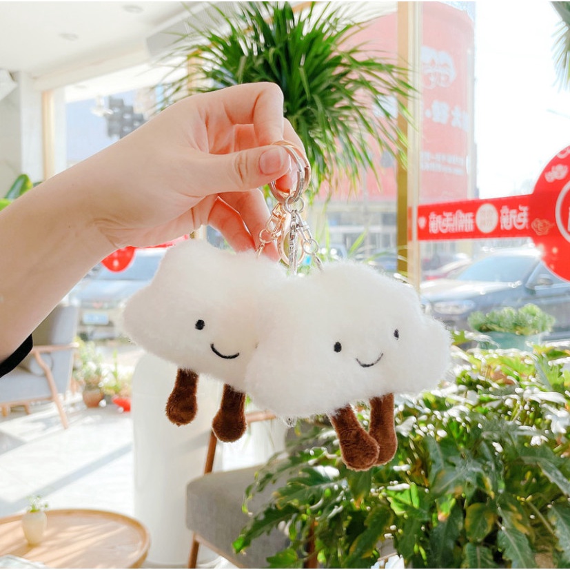 Móc treo Mây trắng siêu cute bằng bông trang trí balo túi xách xinh xắn làm quà tặng bạn bè hothit