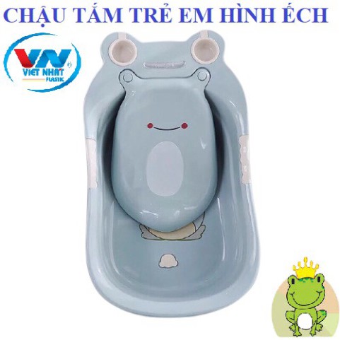 Hot CHẬU TẮM CHO BÉ CÓ VÕNG TẮM TỰA LƯNG HỌA TIẾT ẾCH BÉ HÀNG VIỆT NHẬT