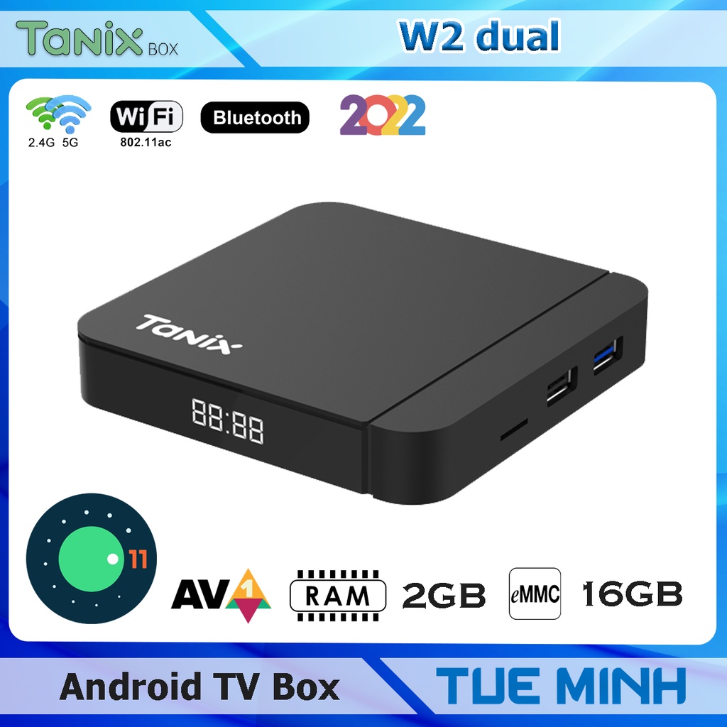 [Mã 88ELSALE giảm 7% đơn 300K] Android TV Box Tanix W2 dual (TX3 Lite) - Amlogic S905W2, Android 11, Bluetooth