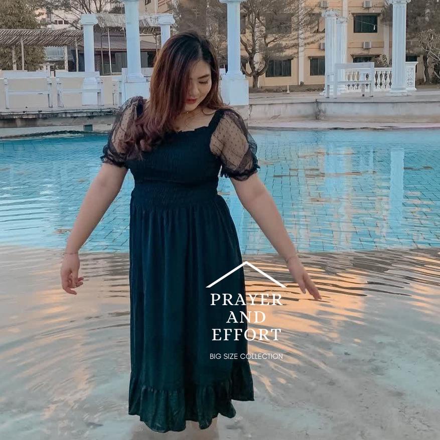 !! Đầm Maxi Tay Dài / Ngắn Cỡ Lớn XL-XXXL / Sabrina Irise Phong Cách Hàn Quốc Cho Nữ Dự Tiệc Giáng Sinh / Tiệc Giáng Sinh / Tiệc Tùng Jumbo / size XL XXL XXXL XXXL XXXL (Mã)