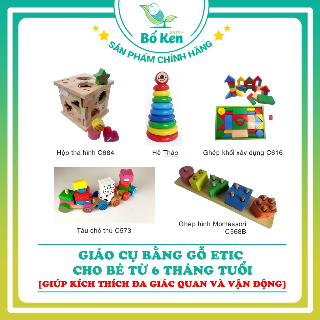 Shop Bố Ken Bộ Đồ Chơi và Giáo Cụ Bằng Gỗ Cho Bé Từ 3 Tháng – 3 Tuổi [Giúp Kích Thích Đa Giác Quan và Vận Động]