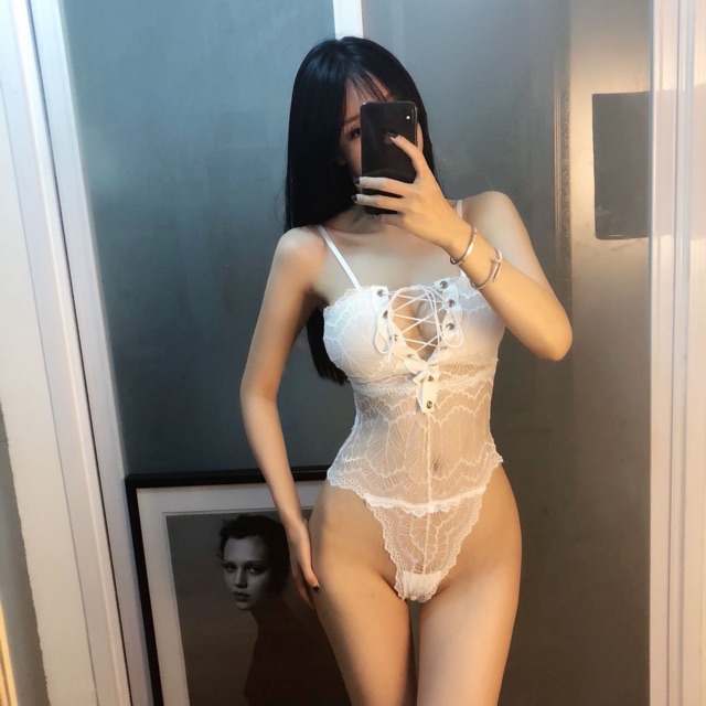 Q11.HCM - LL138 - Cosplay sexy Ren đen - jumsuit ren sexy - váy ngủ sexy ren đan dây ngực | BigBuy360 - bigbuy360.vn