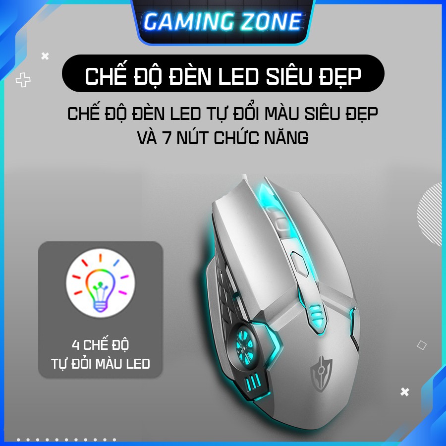 Chuột chơi game có dây 6D PRO LED RGB 7 màu cực đẹp siêu nhạy điều chỉnh DPI