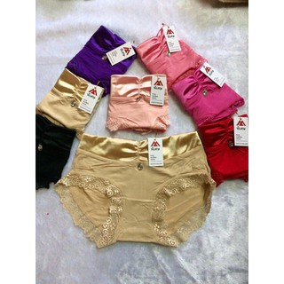 Combo 10 quần lót nữ cotton viền ren cạp lụa