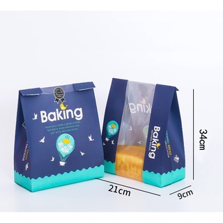 Túi bánh mì hoa cúc ngang màu xanh 50 cái