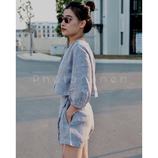 Bộ Quần Áo - Linen - Mira Set - Sọc - PHUTA