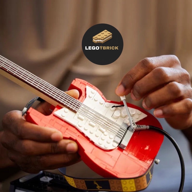Đồ chơi lắp ráp mô hình thông minh Guitar điện FENDER - Lego xếp hình cây đàn Guitar điện đỏ - Tbrick - nonlego