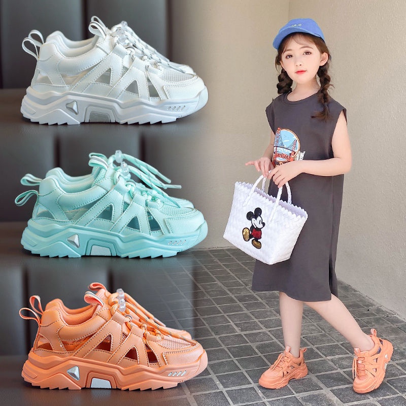 Giày Sneaker Phối Lưới Thoáng Khí Cỡ 26-37 Thời Trang Mới Cho Bé Trai