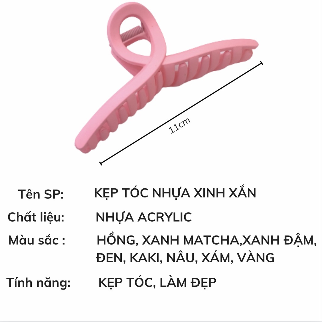 Kẹp tóc càng cua 16 răng bằng nhựa phong cách Hàn Quốc dể thương cho nữ