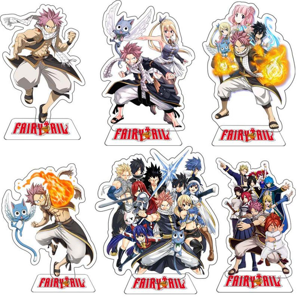 Mô hình nhân vật anime Fairy Tail làm từ acrylic có giá đỡ trưng bày