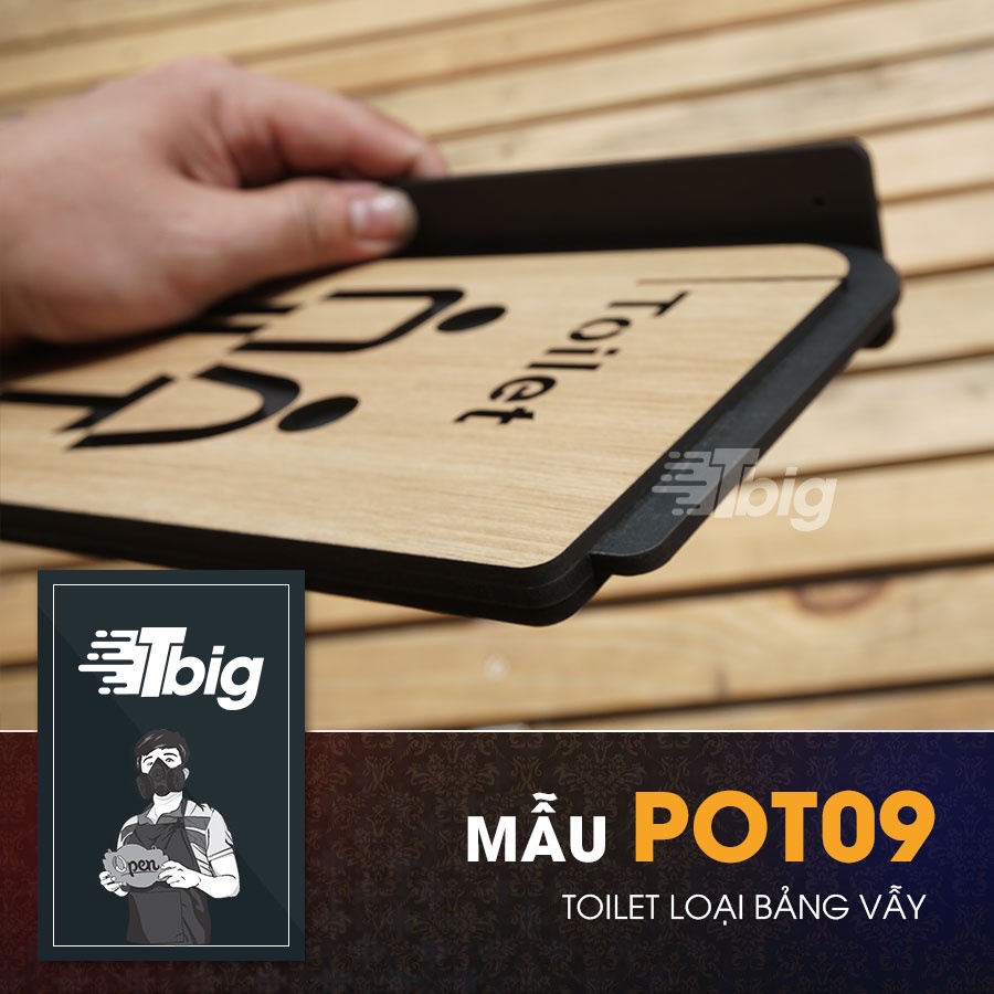 Bảng toilet gỗ chỉ hướng loại bảng vẫy thiết kế sang trọng đẳng cấp