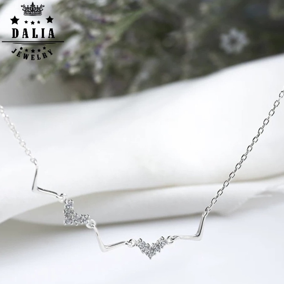 Lắc tay bạc nữ cao cấp DaLiA Jewelry lắc tay bạc thật hình nhịp tim cá tính không gỉ
