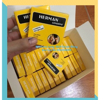 ❤️ ✨ ❤️hộp 3c bao cao su herman có gai kéo dài thời gian- che tên gh