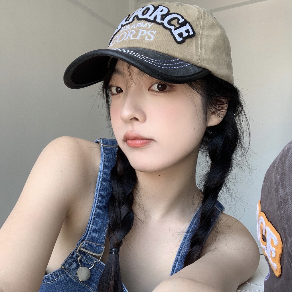 Mũ lưỡi trai da thêu chữ y2k kiểu retro thời trang xuân hè 2022 dành cho nữ