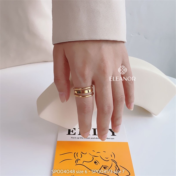 Nhẫn nữ titan Eleanor Accessories ba vòng basic phụ kiện trang sức 4048