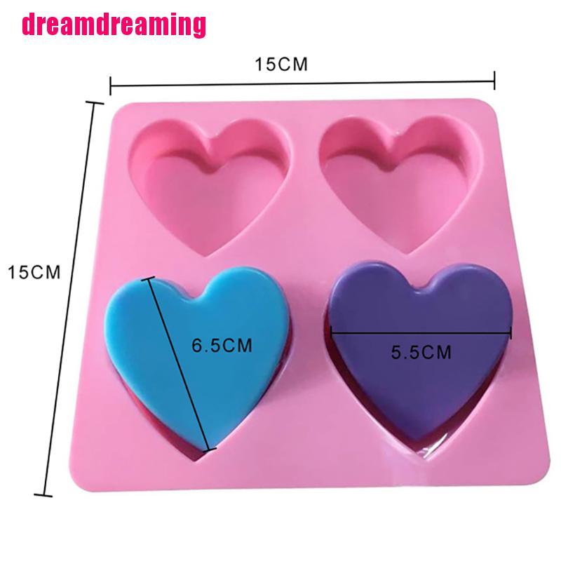 Khuôn Làm Xà Phòng Silicone Trái Tim 3d 4