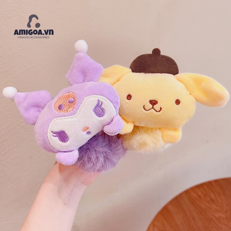 ✨✨Dây cột tóc lông thú bông Sanrio kuromi dễ thương