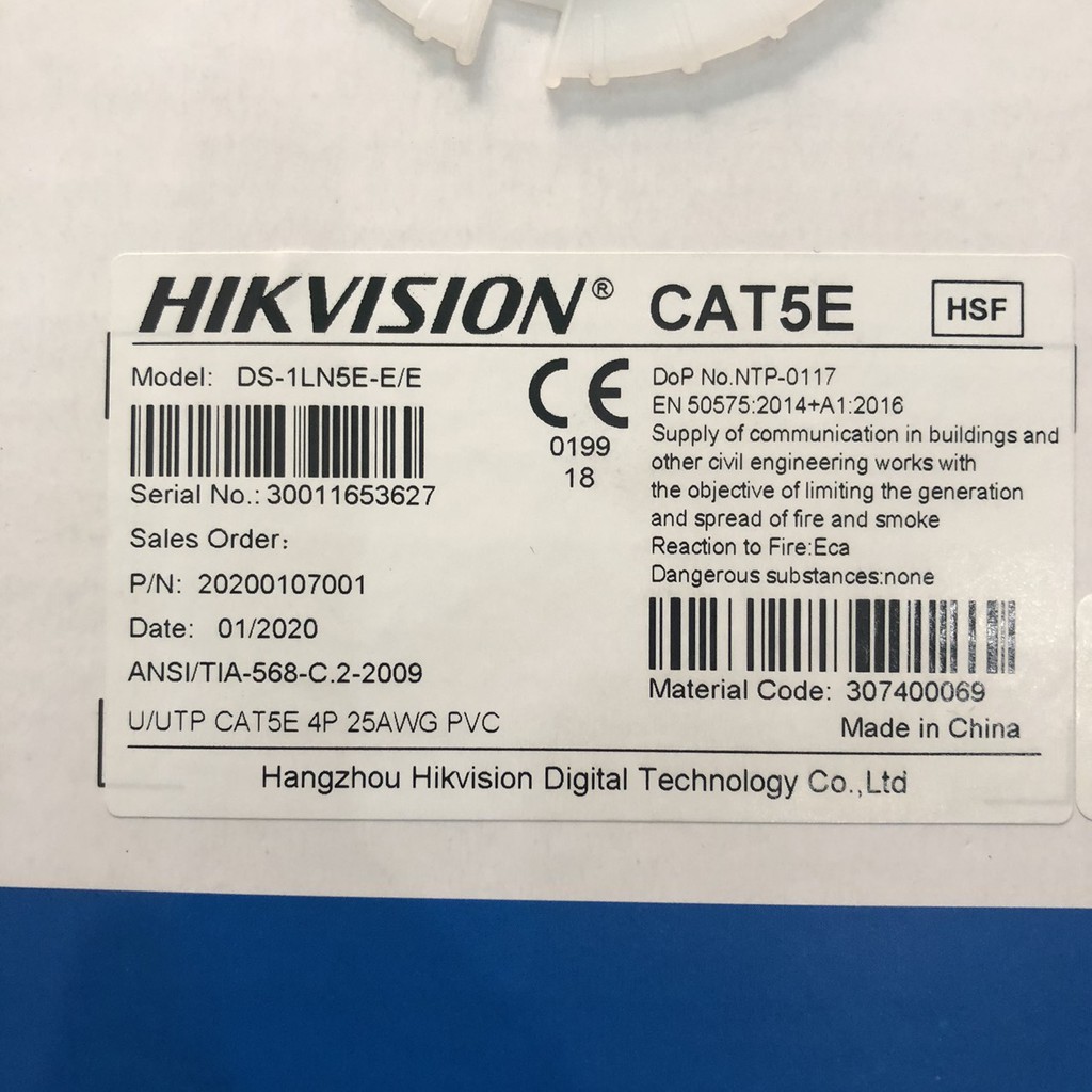 {SALE 30%}Cuộn Dây Mạng CAT5E Hikvision 305m Dây Đồng Nguyên Chất 99%-Thương hiệu số 1 HIKVISION,CAT5 , CAT6