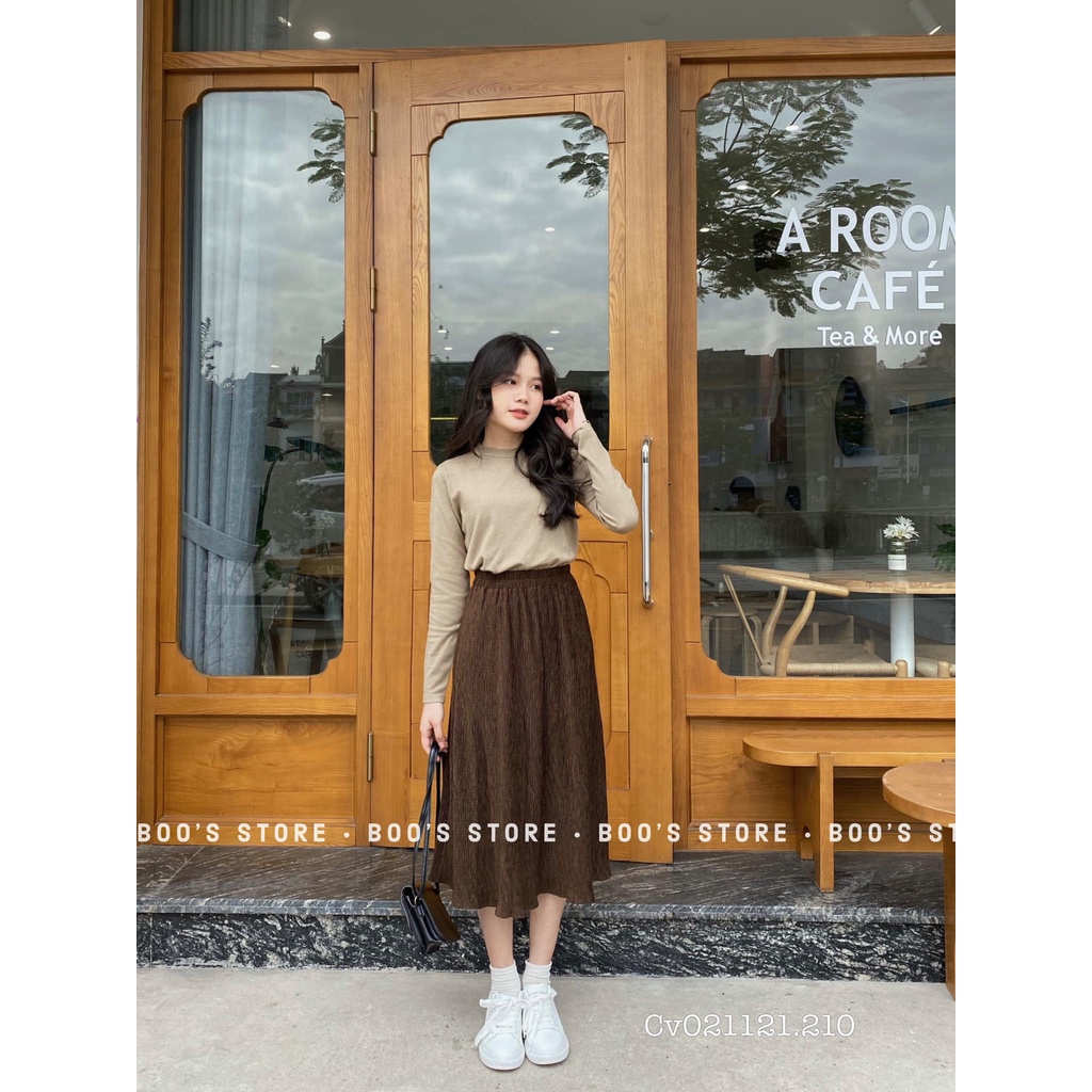 Chân váy nhăn chữ A,trẻ trung,hàn quốc dễ mix đồ