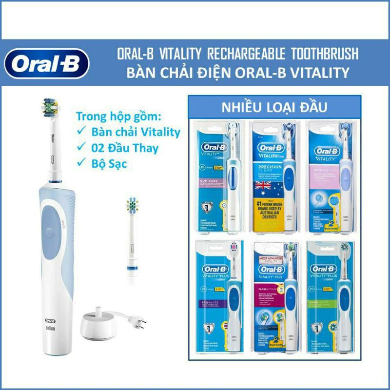 Bàn chải điện Oral-B Vitality Nội địa Úc - dành cho mọi loại đầu
