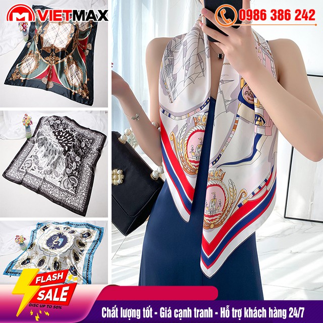 🎁 Khăn Turban Bandana Lụa Satin 90x90 cm Đa Năng Mới (Khăn Vuông)